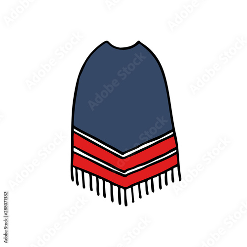 poncho doodle icon, vector illustration