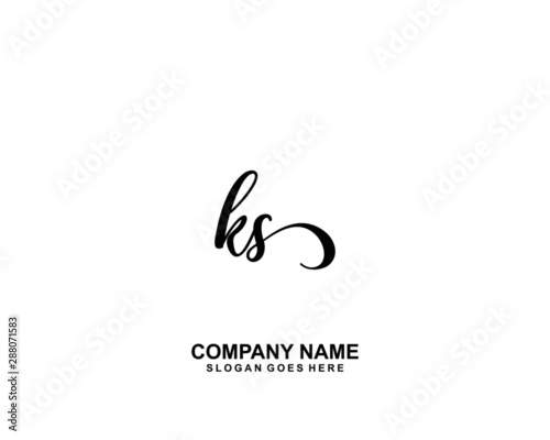 KS Initial handwriting logo vector	