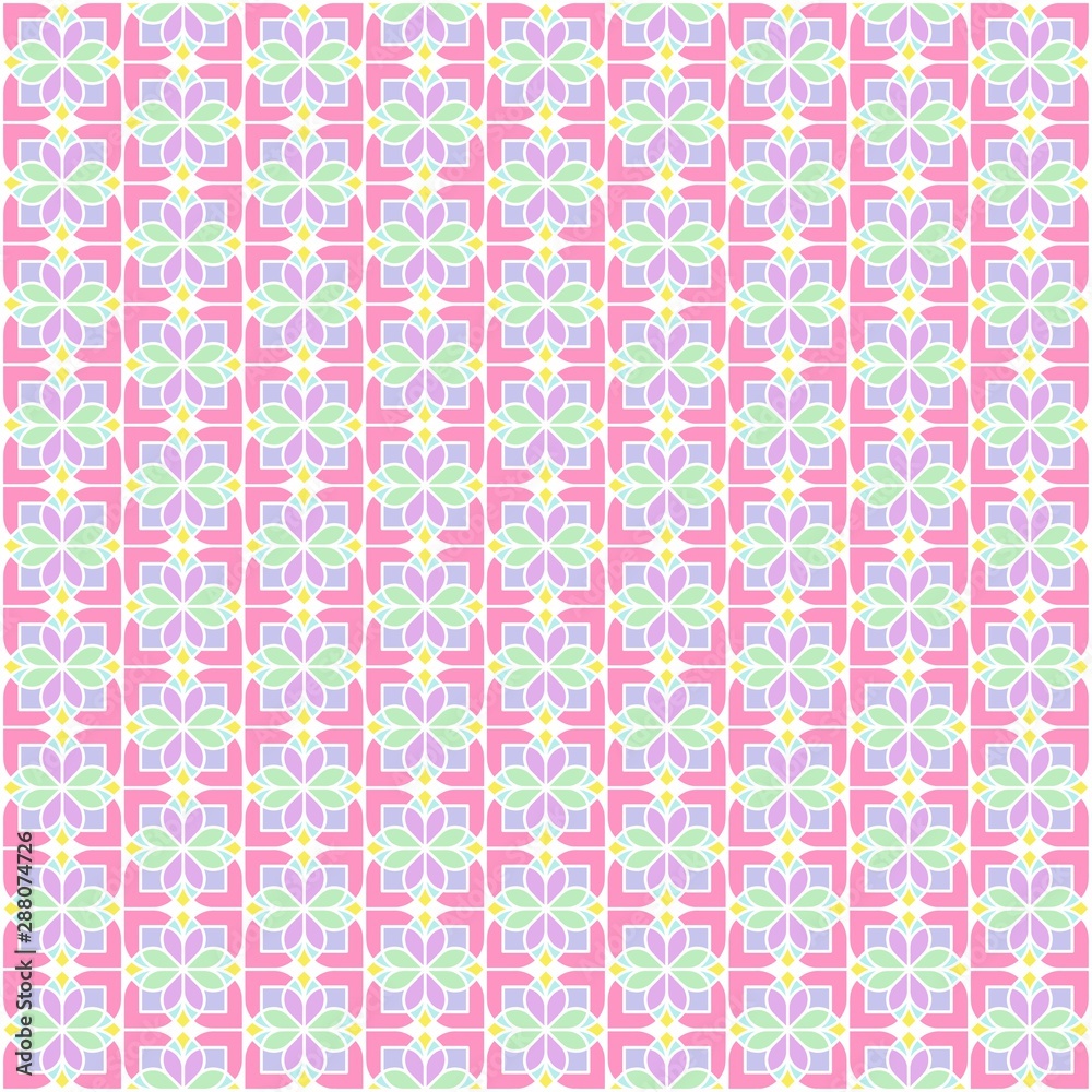 The Amazing of Colorful  Abstract Pattern Wallpaper in the Pink Background