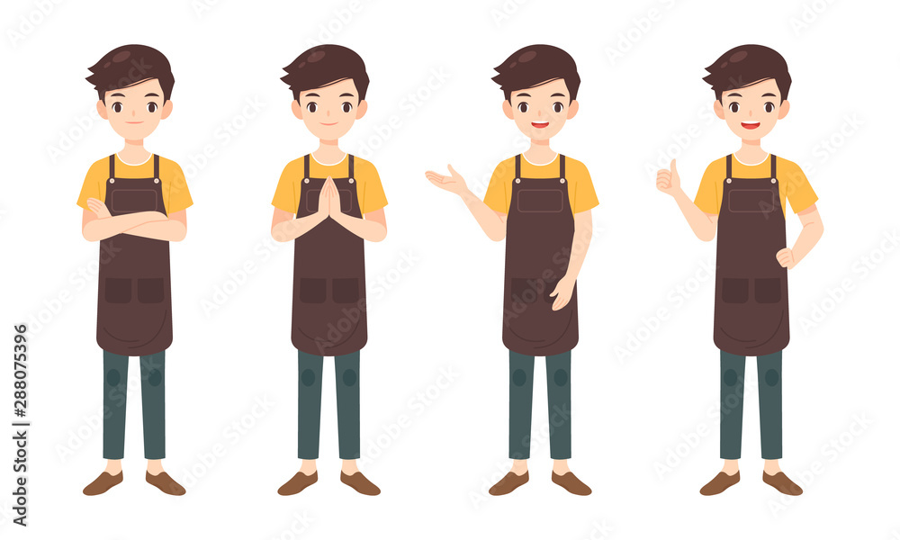 Collection of man character in many pose