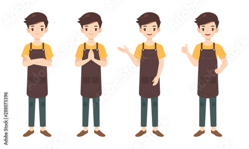 Collection of man character in many pose