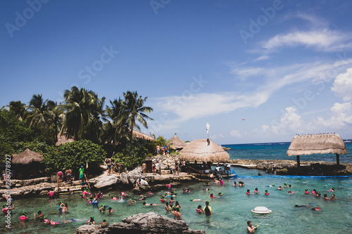 CANCUN, MEXICO - JULY 28, 2018. Xcaret park in Cancun Mexico  photo