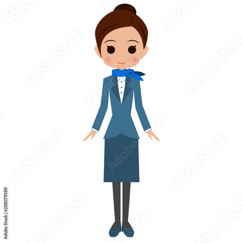 客室乗務員　全身