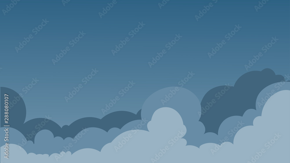 Landscape blue sky and white clouds on sunny day.Sky and cloud background.cartoon sky concetp.Vector illustration