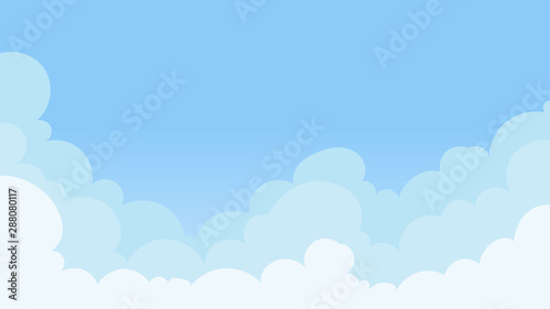 Landscape blue sky and white clouds on sunny day.Sky and cloud background.cartoon sky concetp.Vector illustration