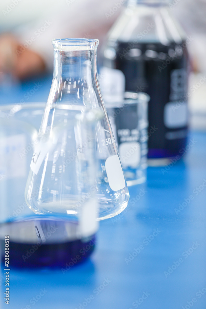 Glass ware in laboratory.Laboratory equipment concept.Scientific glassware for chemical experiment. Glass ware in laboratory.Laboratory equipment concept.Scientific glassware for chemical experiment.