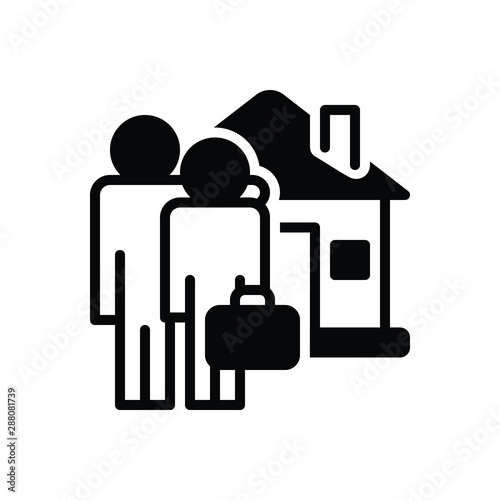 Black solid icon for accompany 