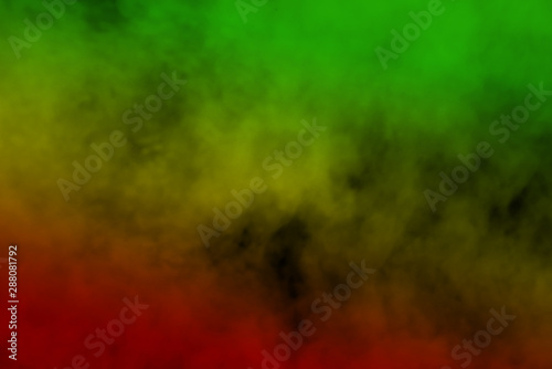 abstract background smoke curves and wave reggae colors green  yellow  red colored in flag of reggae music