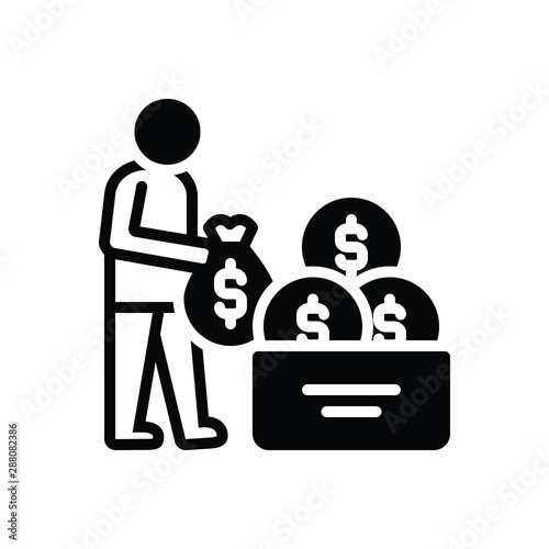 Black solid icon for taxpayer