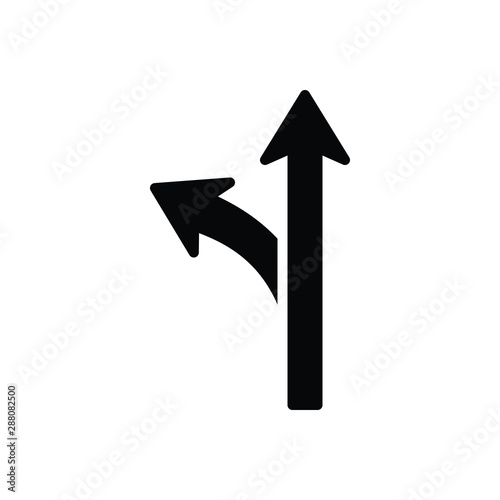 Black solid icon for way road 