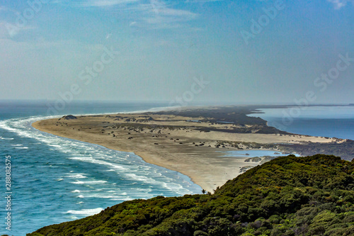 Panoramic view of Farewell spit in Nelson at the tip of theSouth Island in NZ photo