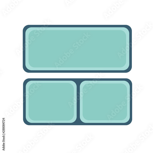empty lunch box with three compartments top view