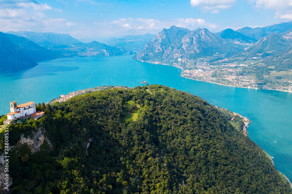 Lago D'Iseo (IT) - Monte Isola - vista aerea della Chiesa della Madonna della Ceriola 