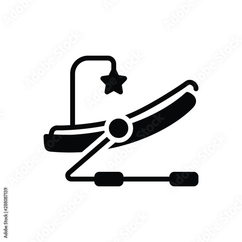 Black solid icon for baby bouncer 