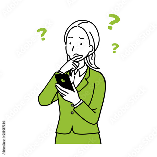 スマホを操作する女性　困惑