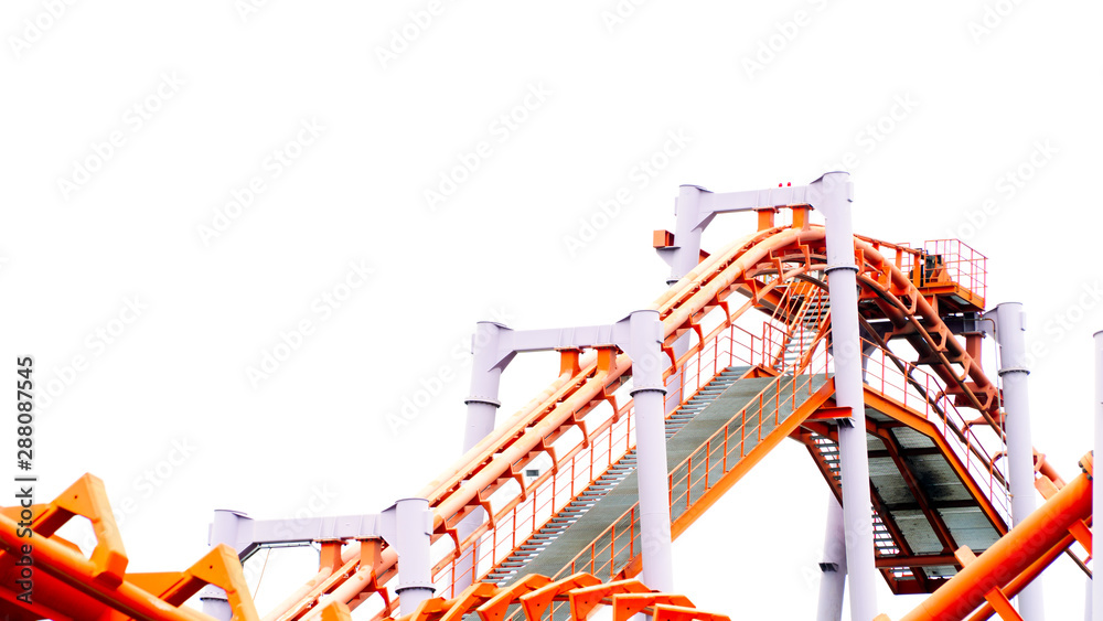 Roller coaster on white background