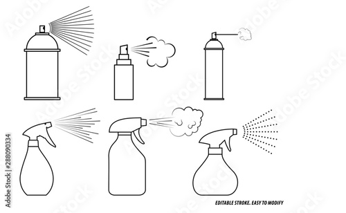 set of spray icon. easy to modify