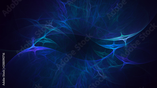 3D rendering abstract blue fractal light background