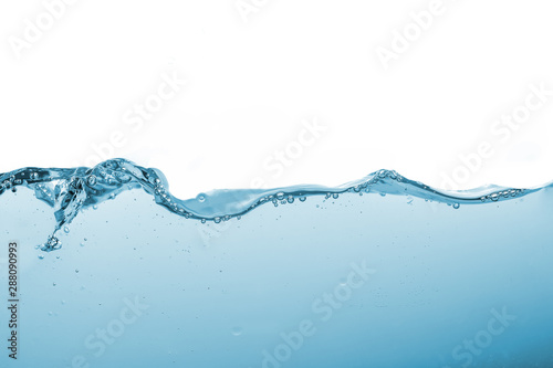 Water splash or water wave with bubbles of air on the background.