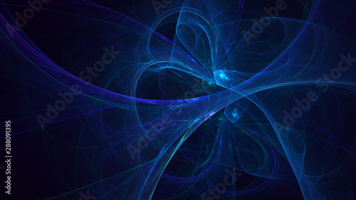 3D rendering multicolored abstract fractal on black background © BetiBup33