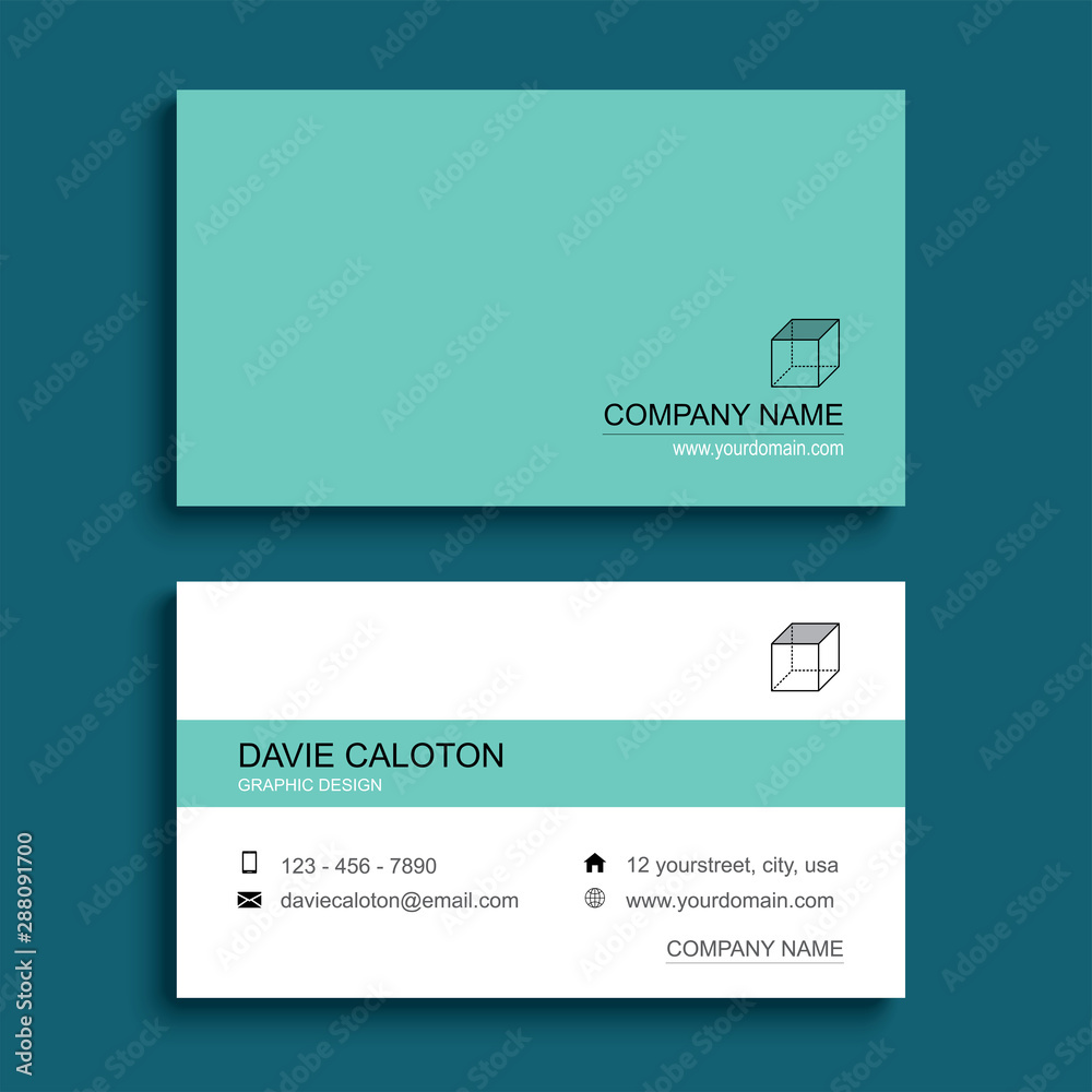 Minimal business card print template design. Green color and simple clean layout. Minimal business card print template design. Green color and simple clean layout.