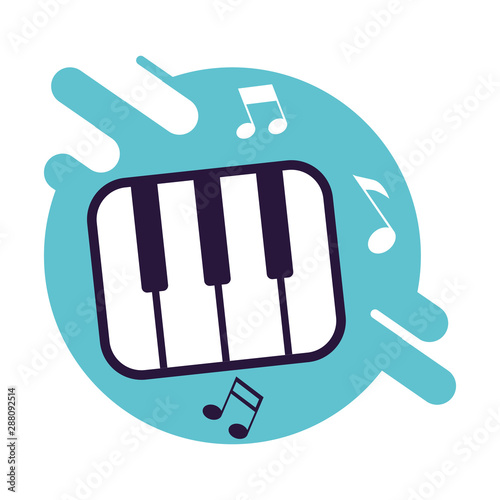 banner with piano keys instrumental music