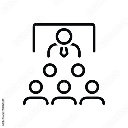 Black line icon for teaching 