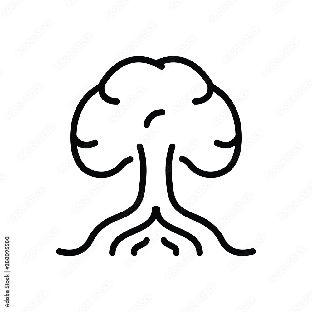 Obraz premium Black line icon for basis tree