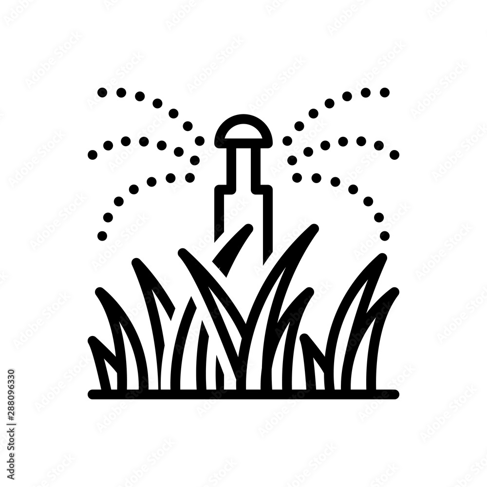 Black line icon for lawn grass Black line icon for lawn grass