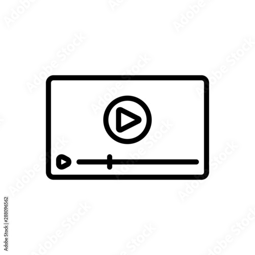 Black line icon for video technology 