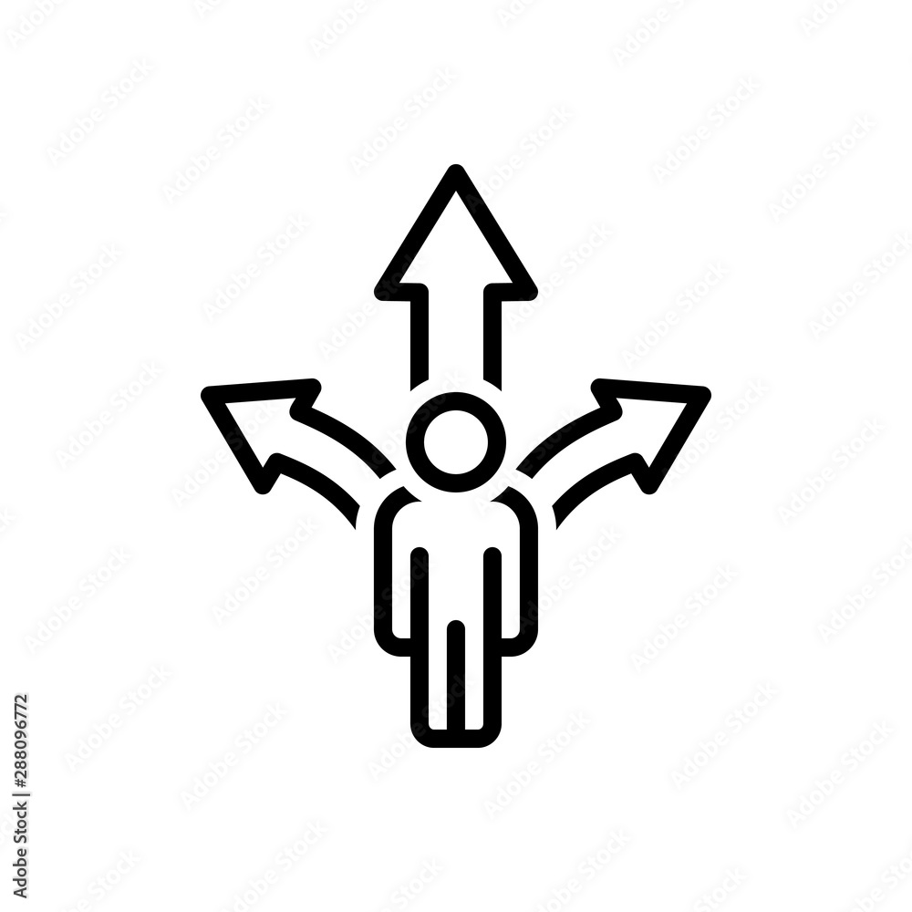 Black line icon for decide Black line icon for decide