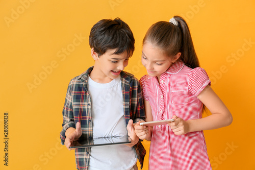 Cute little children with t...