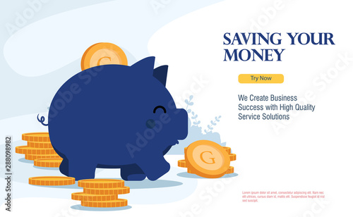 business finance safety program with flat design concept