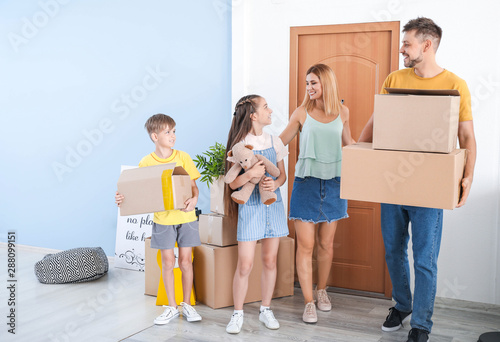 Happy family with belonging...