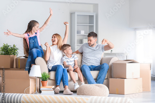 Happy family with belonging...