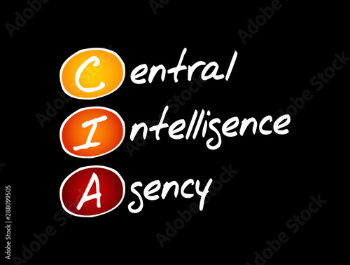 CIA - Central Intelligence Agency acronym, concept background