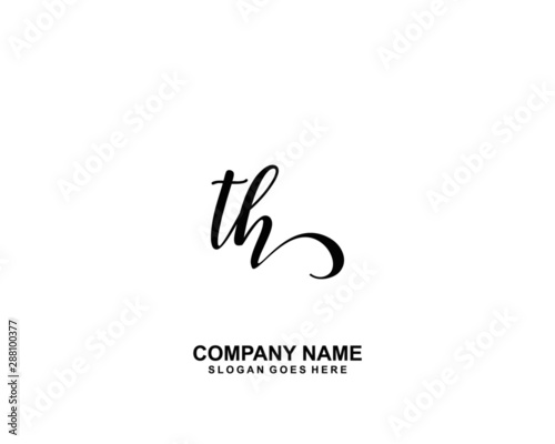 TH Initial handwriting logo vector	