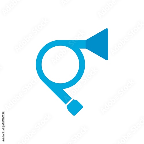 french horn flat vector icon