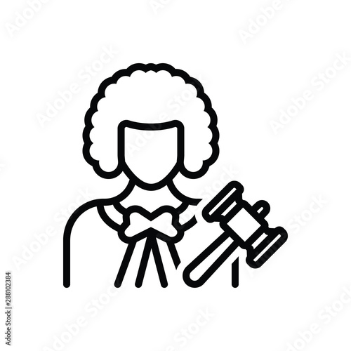Black line icon for lawyer 