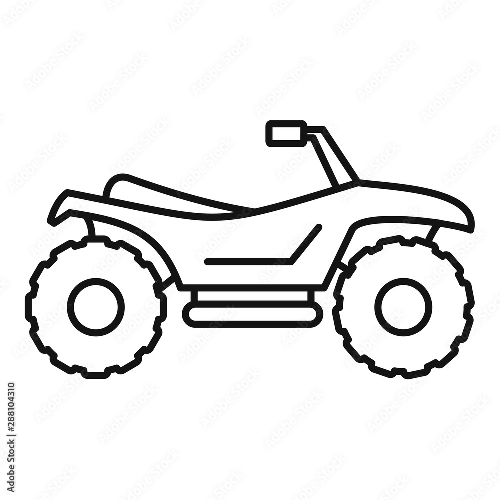 Quad bike icon. Outline quad bike vector icon for web design isolated on white background