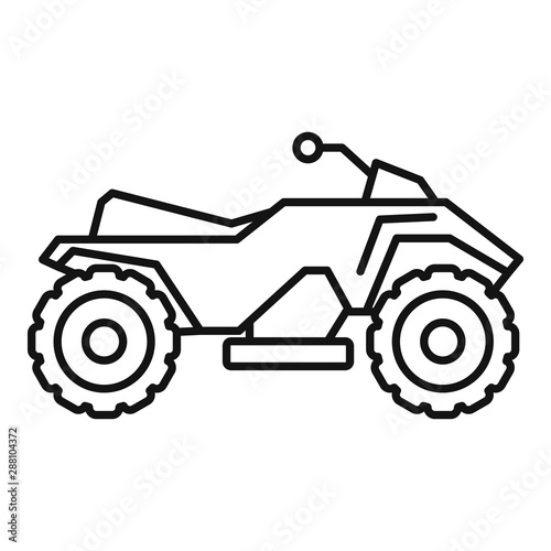 Dirt quad bike icon. Outline dirt quad bike vector icon for web design isolated on white background