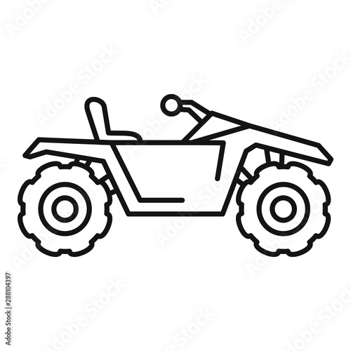 Desert quad bike icon. Outline desert quad bike vector icon for web design isolated on white background