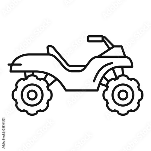 Terrain quad bike icon. Outline terrain quad bike vector icon for web design isolated on white background