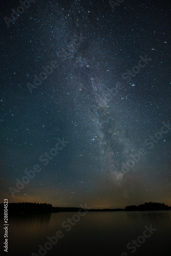 Stars and the Milky Way in the sky over the lake © Juha Saastamoinen