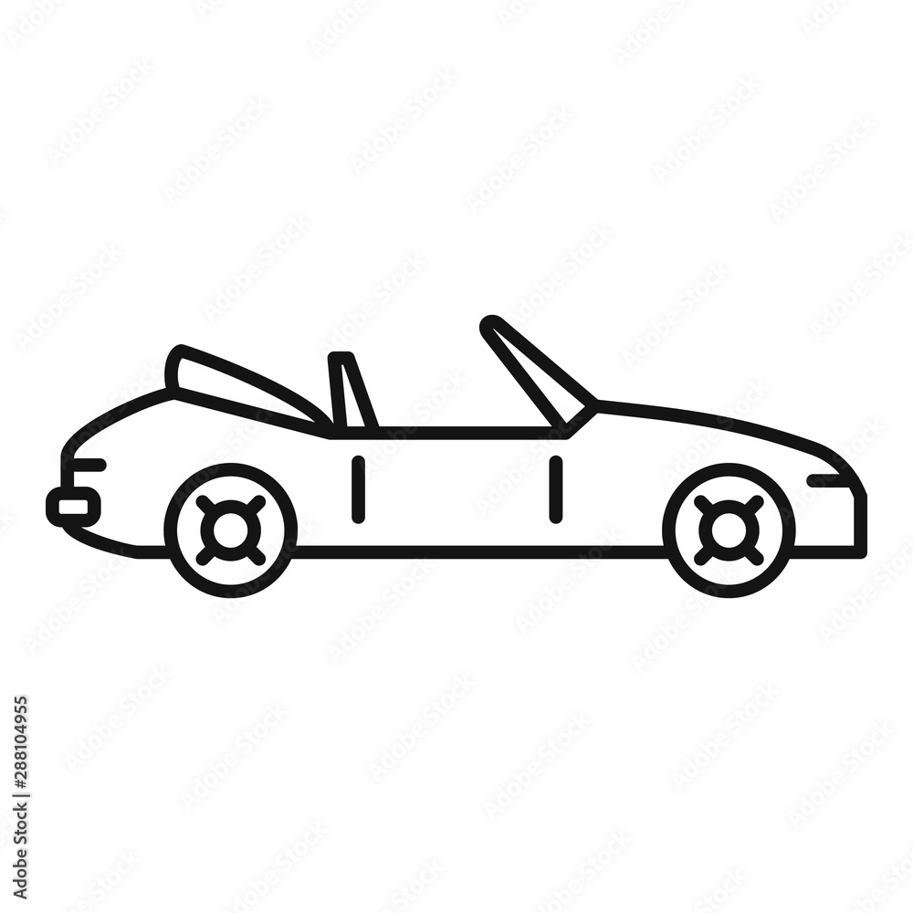 Family cabriolet icon. Outline family cabriolet vector icon for web design isolated on white background Family cabriolet icon. Outline family cabriolet vector icon for web design isolated on white background