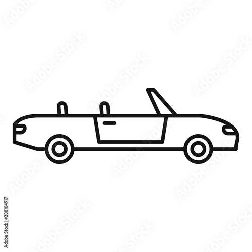 Cabriolet car icon. Outline cabriolet car vector icon for web design isolated on white background