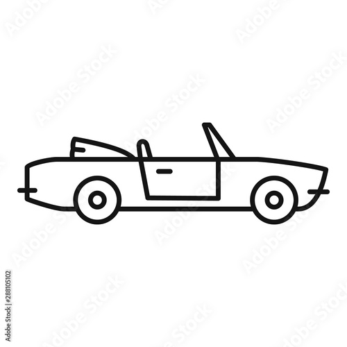 Summer cabriolet icon. Outline summer cabriolet vector icon for web design isolated on white background