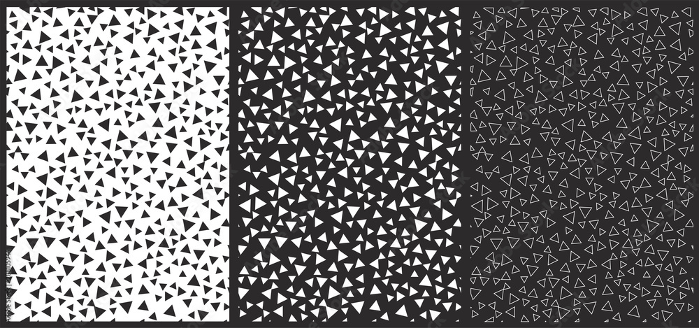 black and white seamless pattern with triangles