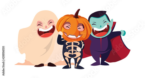 kids in halloween costumes image
