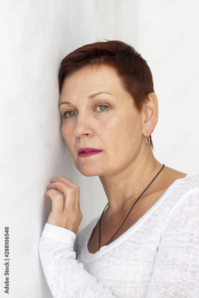 Portrait of senior woman with short hair Portrait of senior woman with short hair